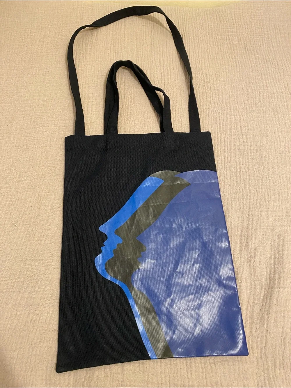 DIPTYQUE Black Tote Bag with Blue Graphic Print - Unisex Tote